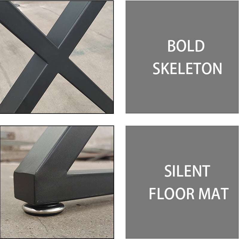 Metal Table Legs 28''x 24'' Heavy-Duty Desk Legs Industrial Furniture Legs for Dinning Table, Computer Table, Office Table (2Pcs)-Black image 7