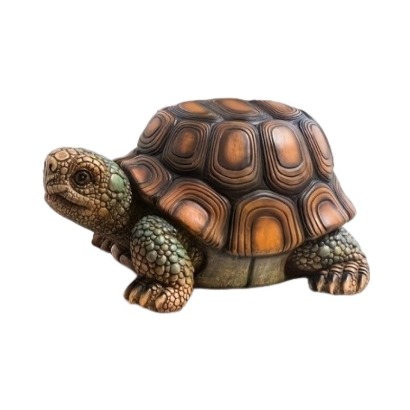 18" Garden Turtle Statue Stool, Simulated Animal Resin Sculpture, Multi-Purpose Decorative Stool for Living Room, Balcony, Office, Garden, Courtyard & Lawn image 8