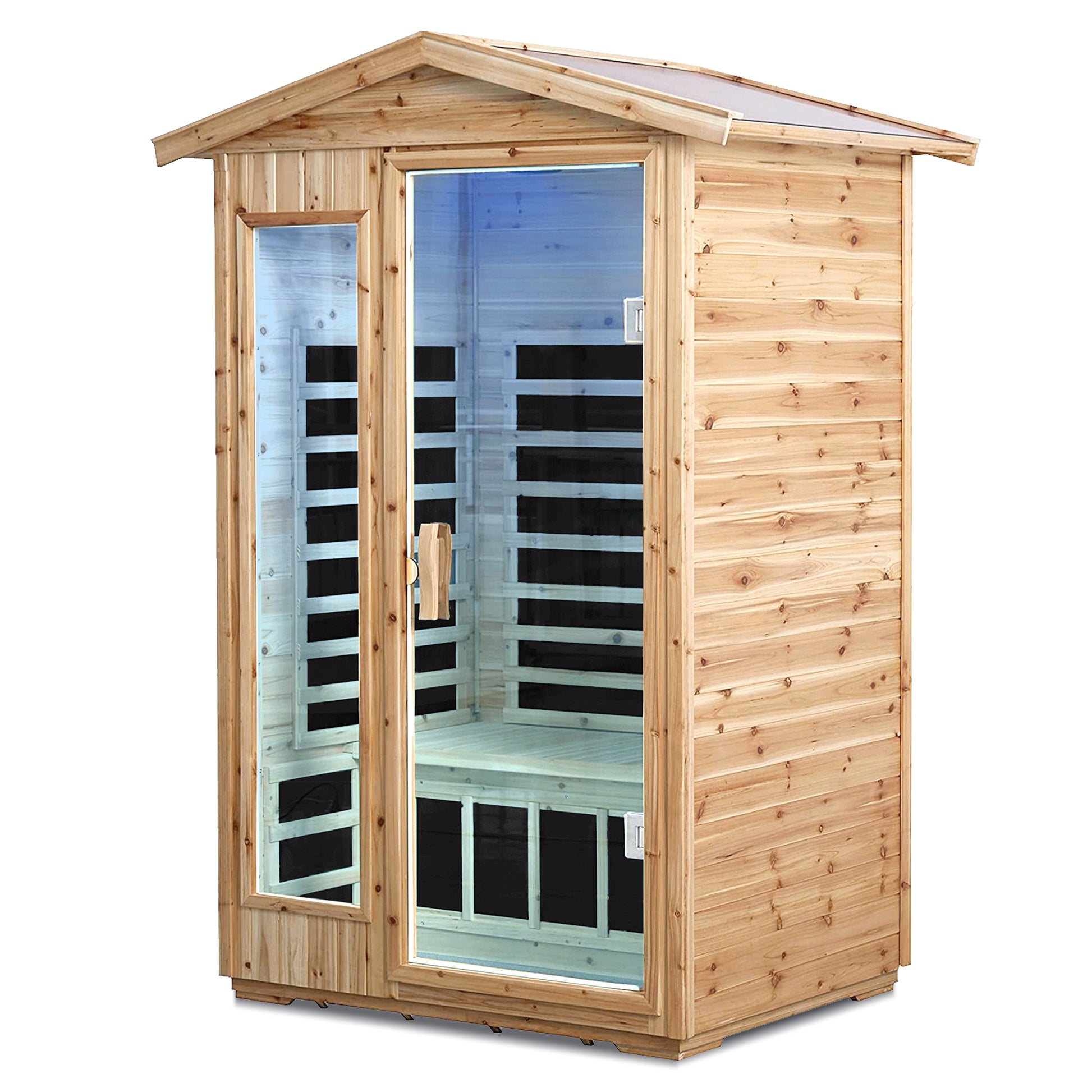 Two person Far infrared old fir outdoor sauna room image 5