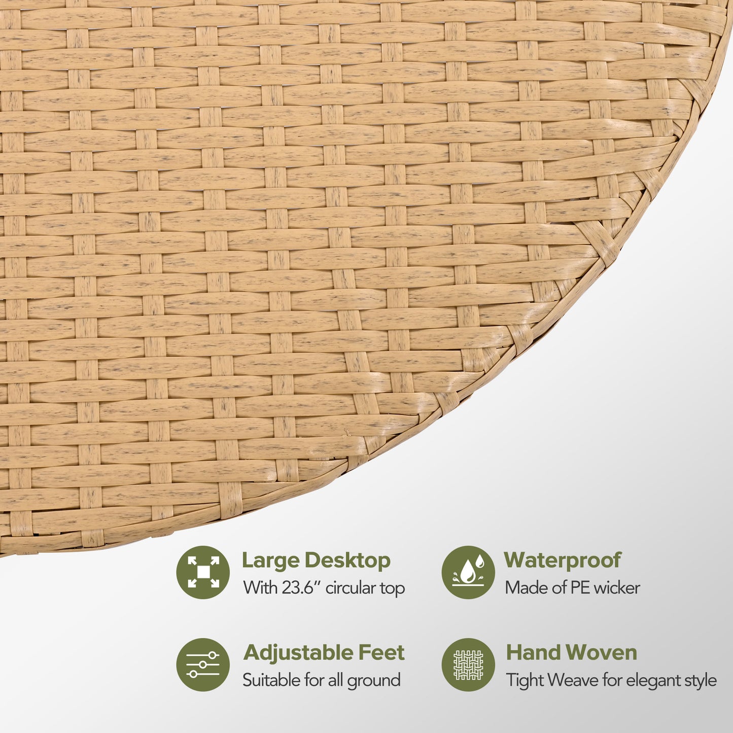 GO 7 Pieces Outdoor Patio Furniture, All-Weather Rattan Sectional Sofa Set with Thick Cushions and Pillows, Freely Combined Conversation Sets for Garden, Backyard, Balcony, Beige image 6