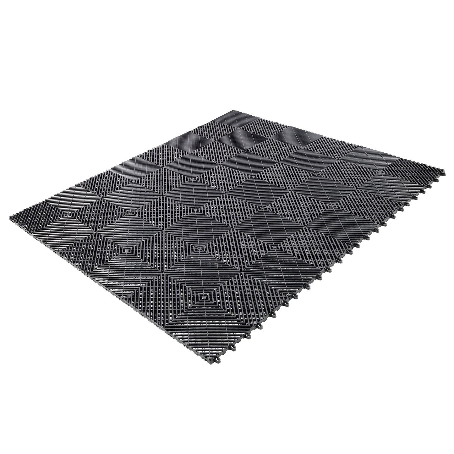 25pcs Plastic Garage Floor Mats,15.6"x15.6" Size,Non-Slip Interlocking Plastic Garage Floor Mat,Splicing Drainage Floor Tile and Shower Mat, for Garage, Garden, Kitchen & Outdoor, Black image 10