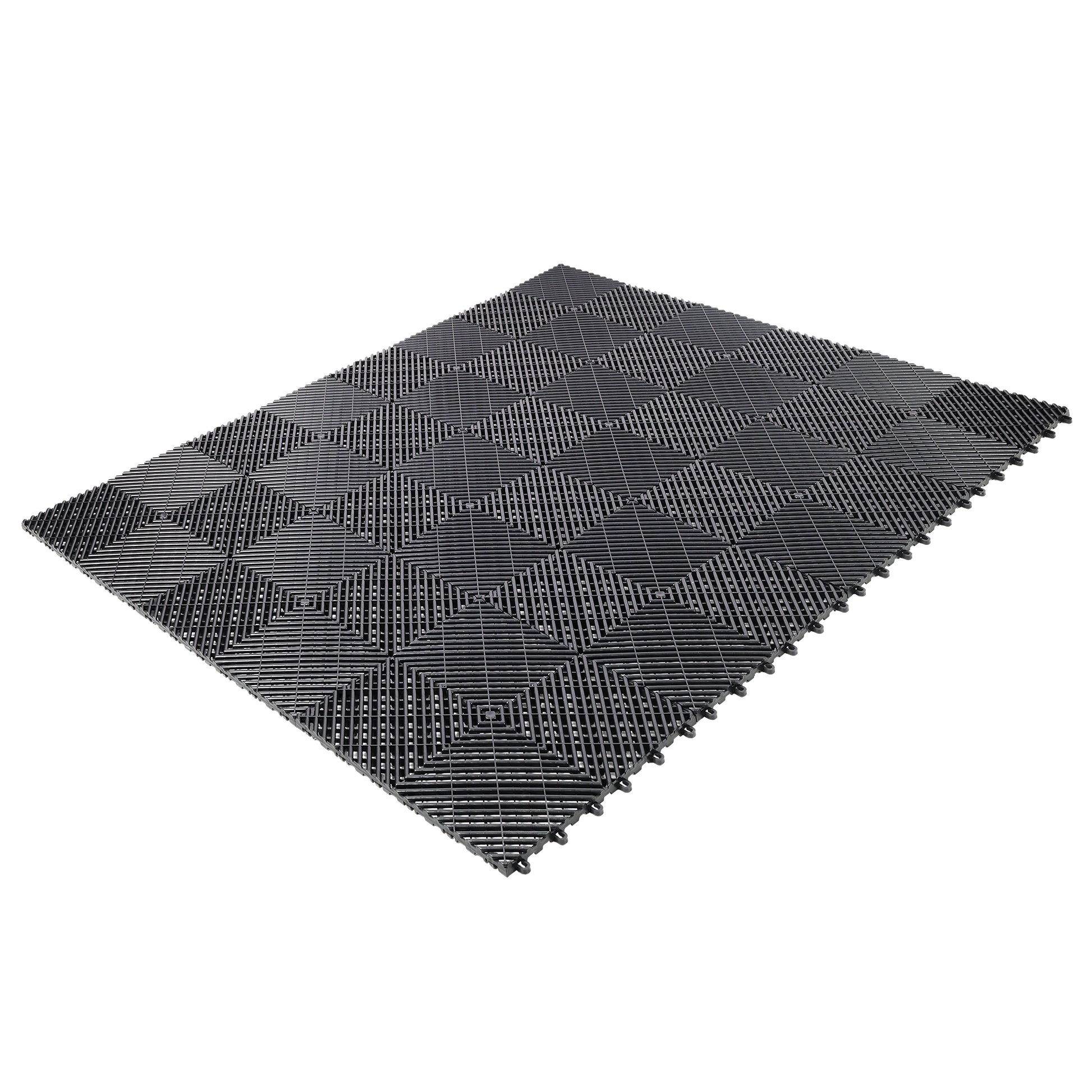 25pcs Plastic Garage Floor Mats,15.6"x15.6" Size,Non-Slip Interlocking Plastic Garage Floor Mat,Splicing Drainage Floor Tile and Shower Mat, for Garage, Garden, Kitchen & Outdoor, Black image 10