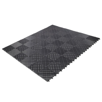 25pcs Plastic Garage Floor Mats,15.6"x15.6" Size,Non-Slip Interlocking Plastic Garage Floor Mat,Splicing Drainage Floor Tile and Shower Mat, for Garage, Garden, Kitchen & Outdoor, Black image 10