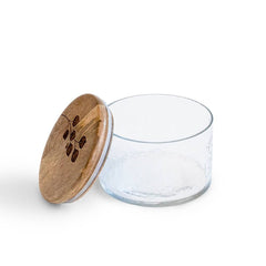 Leafy Twig Glass Jar/Container with Wooden Lid-700 ml