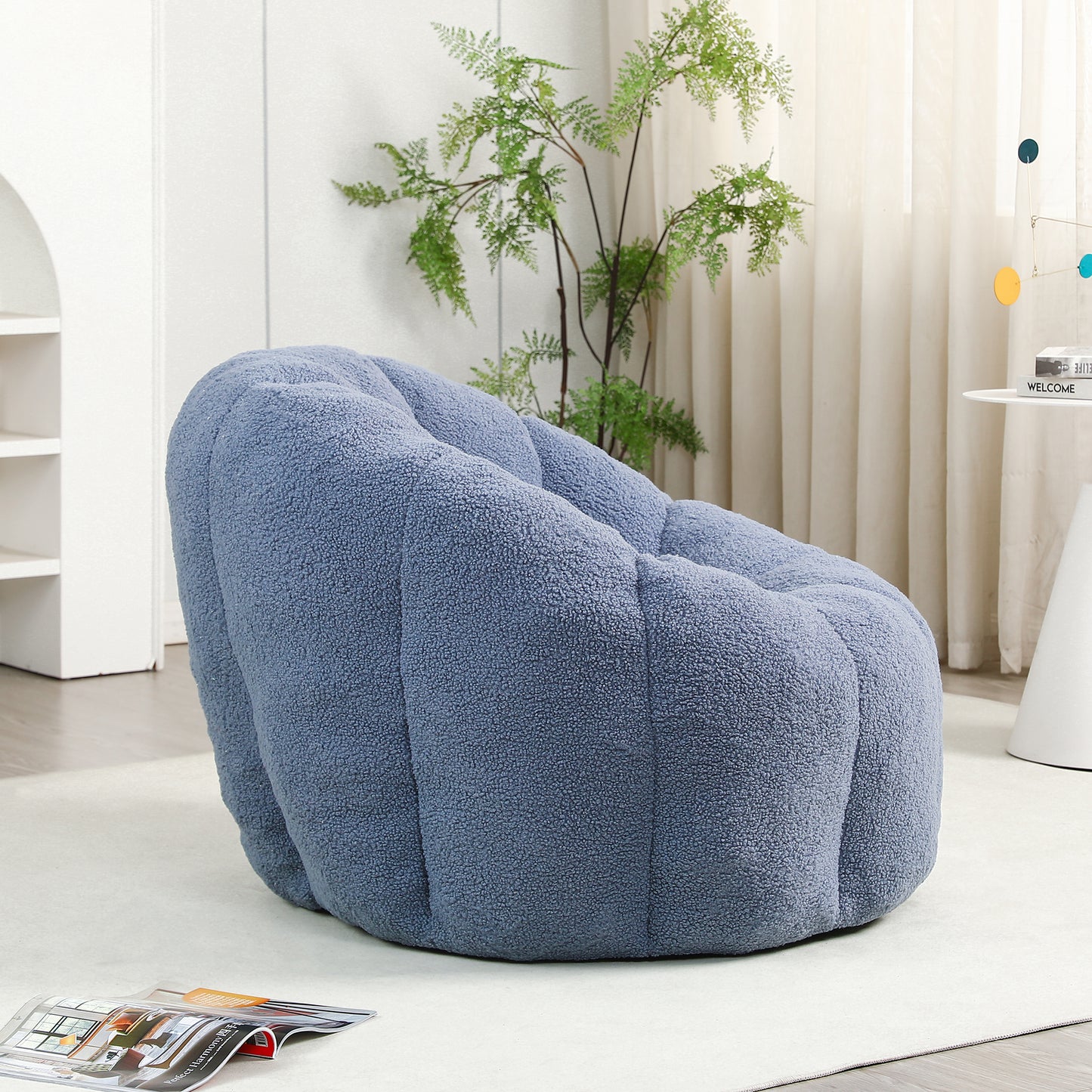 Bean Bag Chair, Bean Bag Sofa Chair with Armrests Stuffed High-Density Foam, Lazy Sofa Comfy Chairs BeanBag Chair for Adults in Living Room,Bedroom Reading image 3