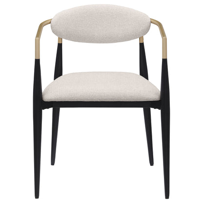 Mistra Beige Fabric Upholstered Dining Arm Chair (Set of 2) image 5