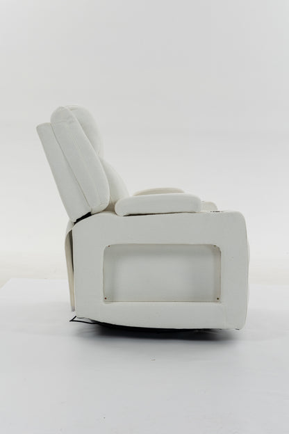 Extra Wide Power Recliner Chair 270° Swivel with Heat Massage - USB & Type C Charging Port - Velvet Swivel Reclining Chair for Living Room Bedroom Office image 9