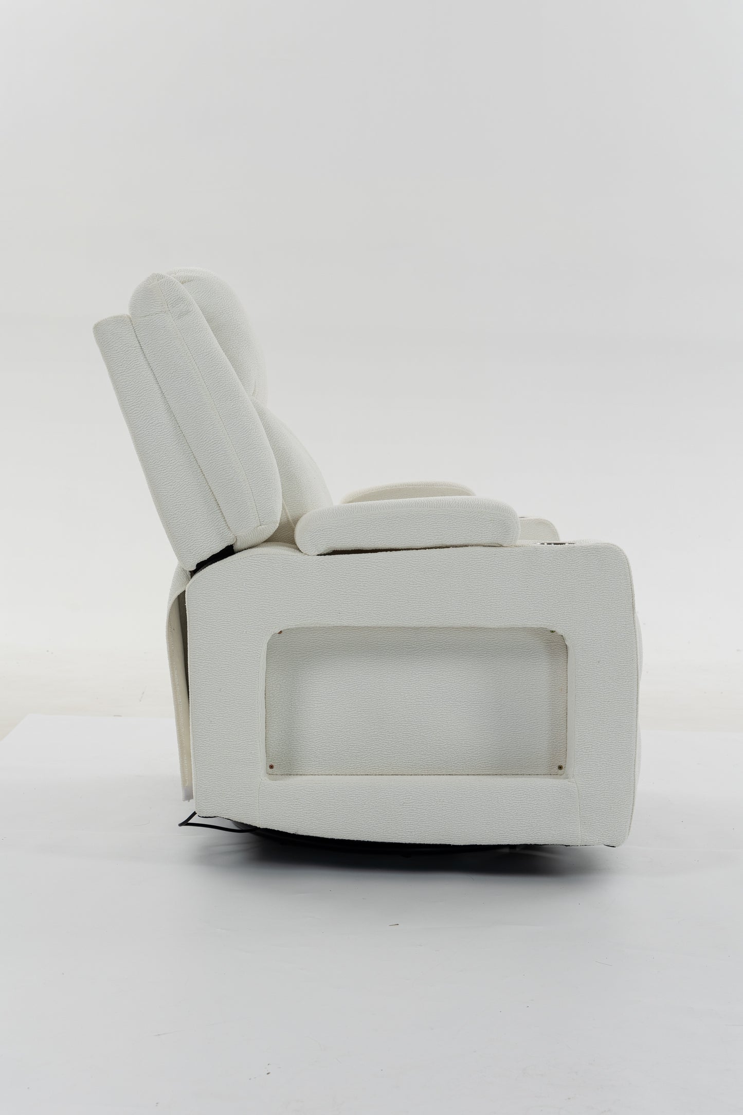 Extra Wide Power Recliner Chair 270° Swivel with Heat Massage - USB & Type C Charging Port - Velvet Swivel Reclining Chair for Living Room Bedroom Office image 9