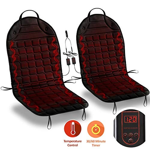 Black 12V Integrated Plug 1 Piece Heated full Seat Cushion