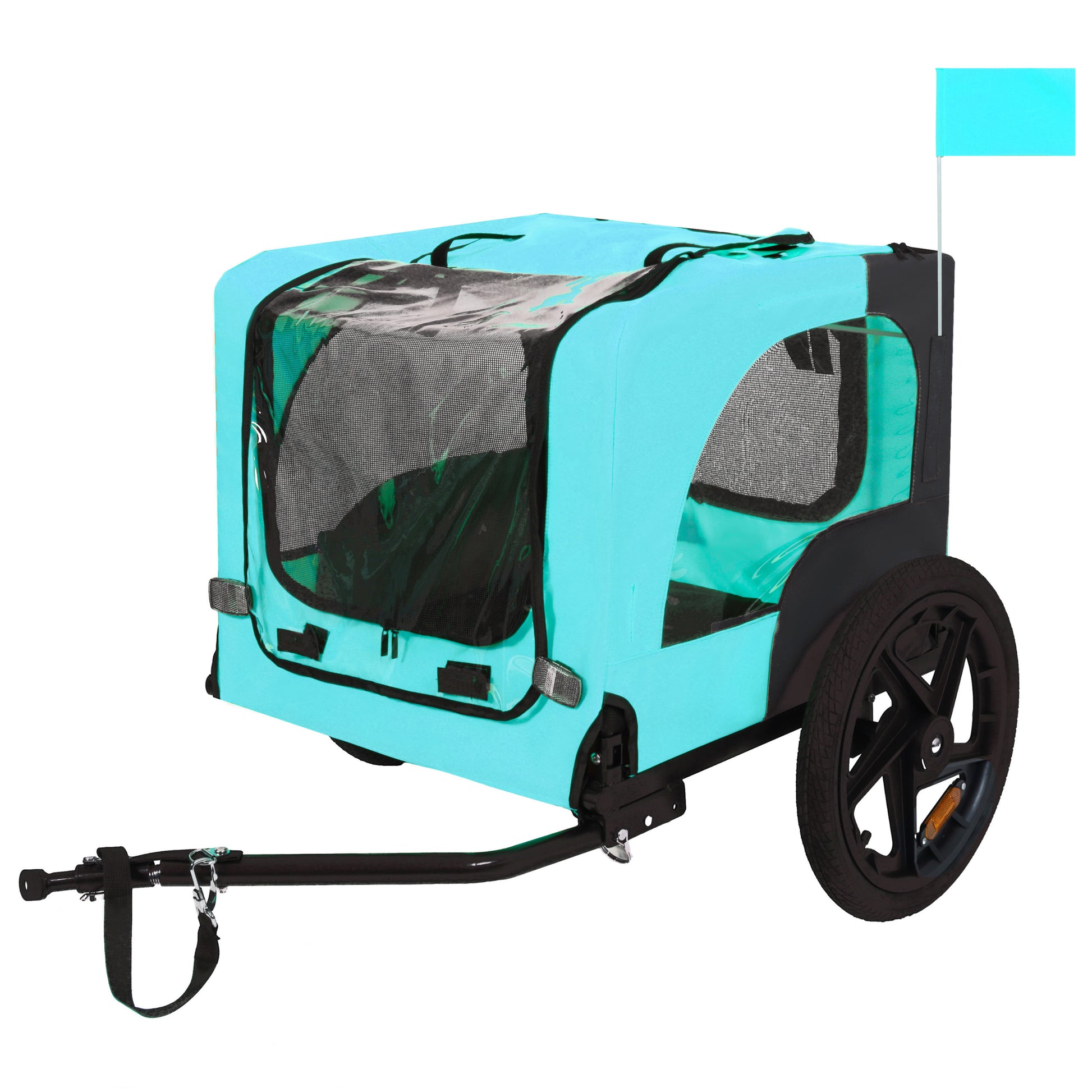 Pet Bike Trailer Dog Cart for Bicycle,Suitable for Small and Medium Pets, Easy Folding Cart Frame, Quick Release Wheel, Non-Slip Floor, Internal Leash image 2