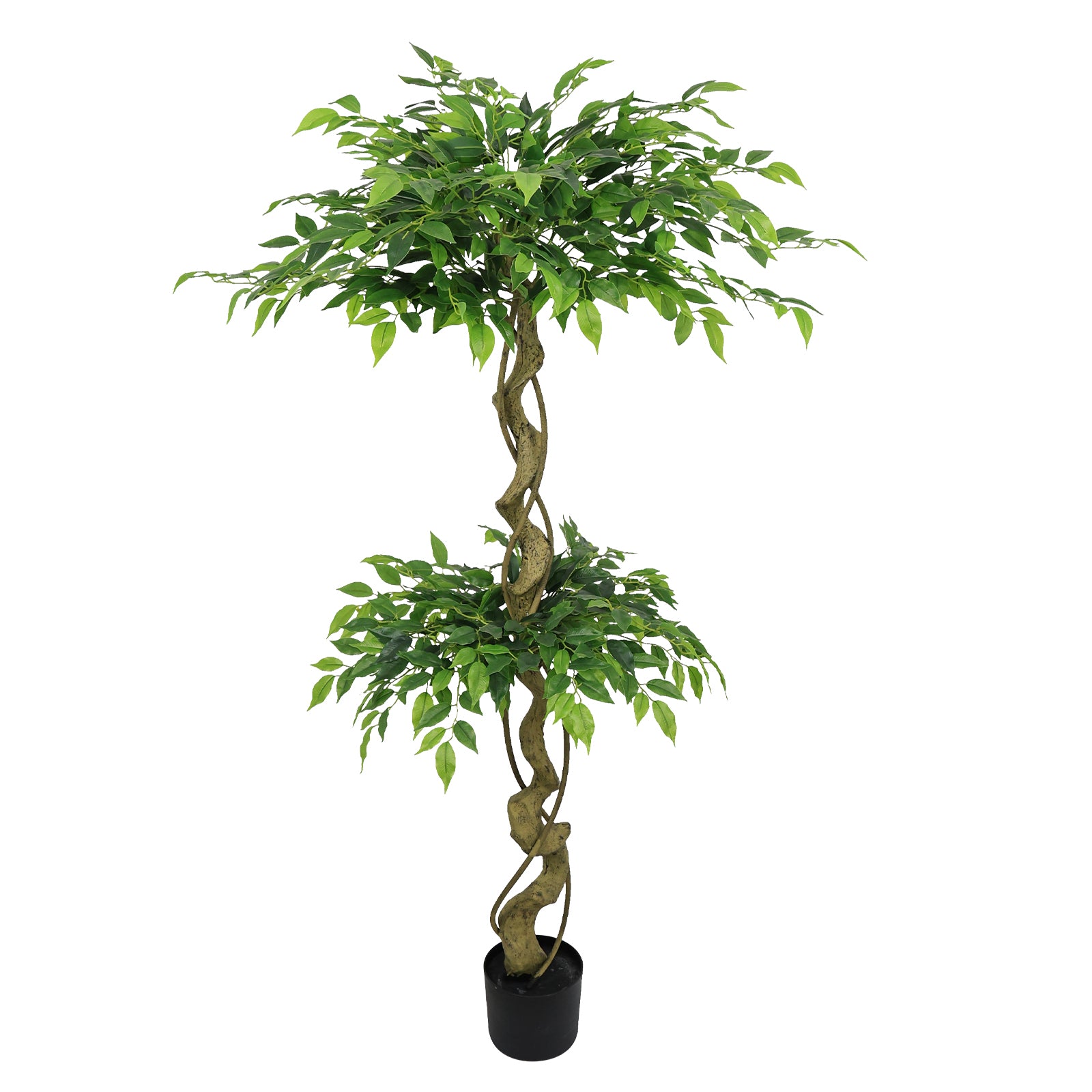 5.2FT Artificial Ficus Tree, Lifelike Faux Banyan Tree with Pot for Home, Office Patio Decor, 1pc/set image 5