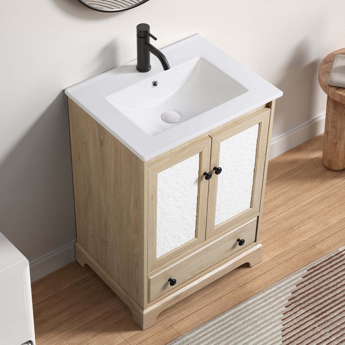 Bathroom Vanity Sink Base Wooden Material Ready-to-Assemble Bathroom Cabinet 24" Width without sink image 7