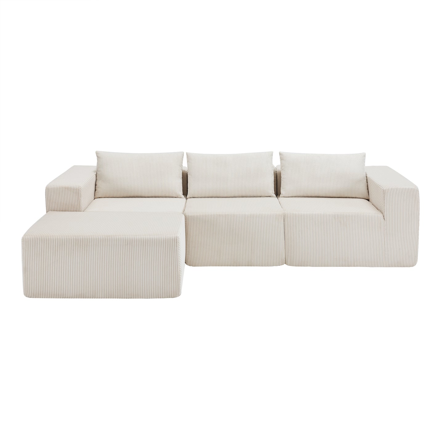 107" Compressed Sectional Sofas (Beige) image 1