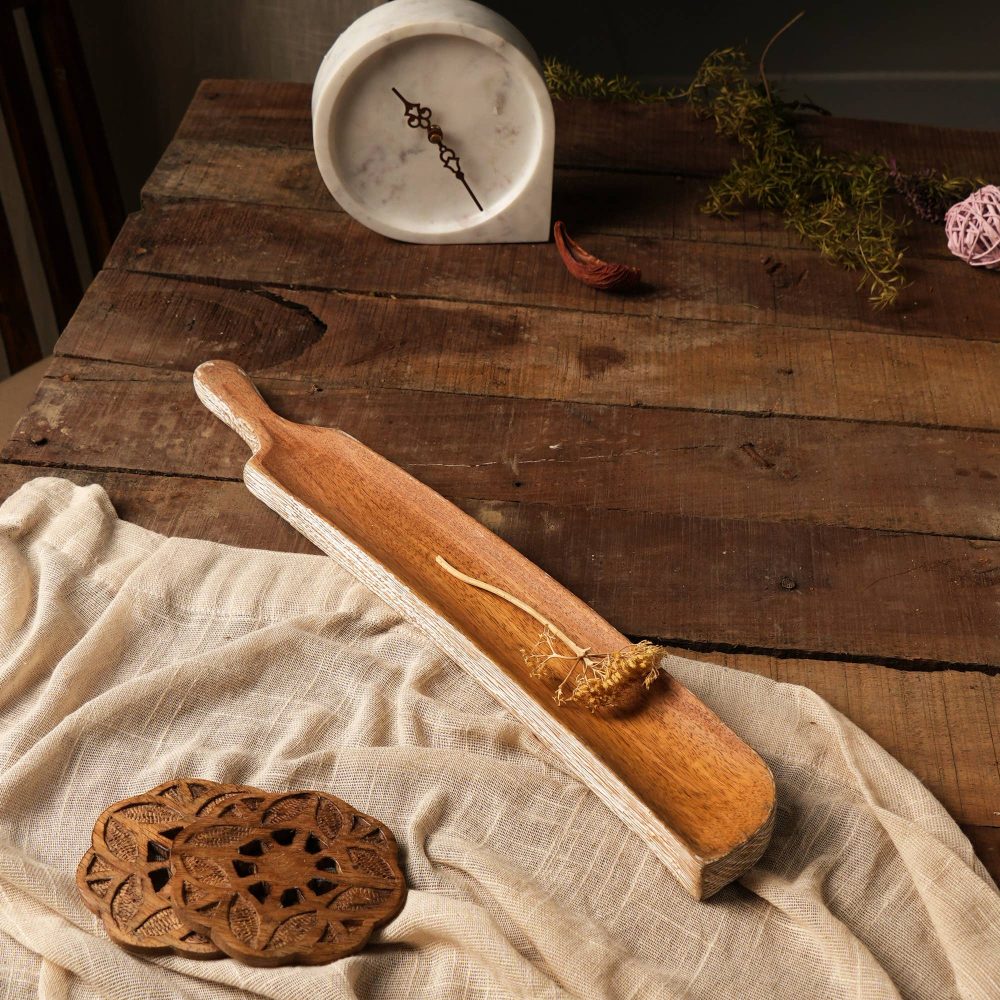 Handmade Wooden Bread Board- 18x2.5 Inches