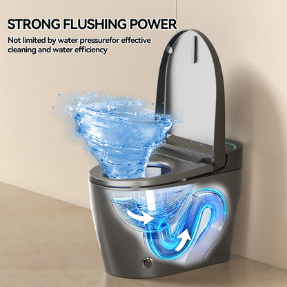Unique Smart Toile, One Piece Toilet with Bidet Built In,Intelligent Toilet Auto Open/Close Seat. Bidet toilet with Dryer and Warm Water.Gray image 10