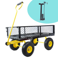 Wagon Cart Garden cart trucks make it easier to transport firewood (green)