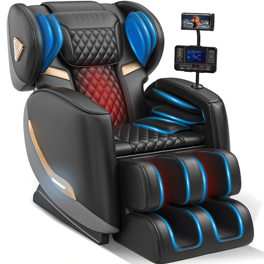 Massage Chair Full Body and Recliner, Zero Gravity Massage Chairs, 8 Fix Rollers, Airbags, Heating, Foot Massage, Auto Modes, Bluetooth Speaker and Touch Control Screen for Home and Office image 1