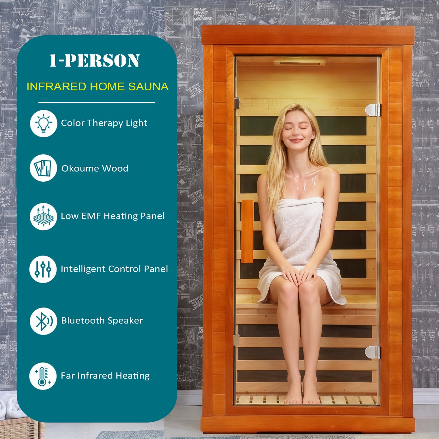 Home dry infrared sauna red light 1person image 4