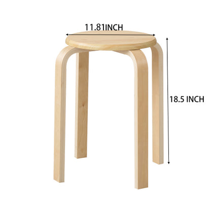 Set of 4 Stackable Stools, Stackable Bentwood Stools, Round Backless Chairs for Dining Room, Kitchen, Classroom image 6