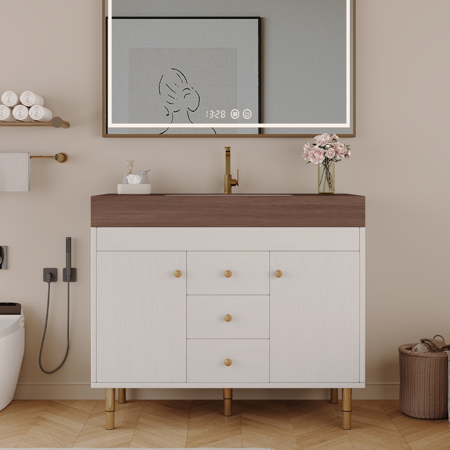 36 in Modern Free-standing Bathroom Vanity with Ceramic Sink & Ample Storage image 1