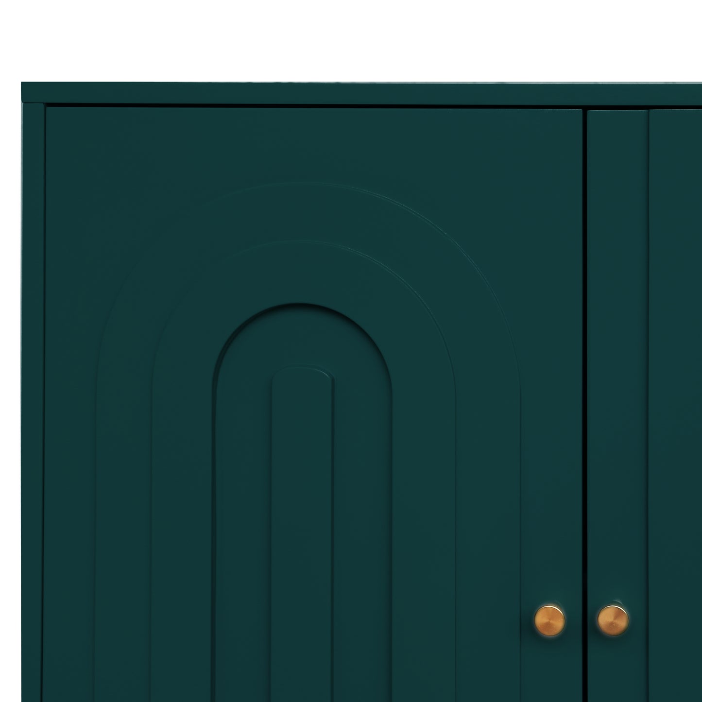 Modern Green Lacquered 4 Door Wooden Cabinet Sideboard Buffet Server Cabinet Storage Cabinet, for Living Room, Entryway, Hallway, Office, Kitchen and Dining Room image 9