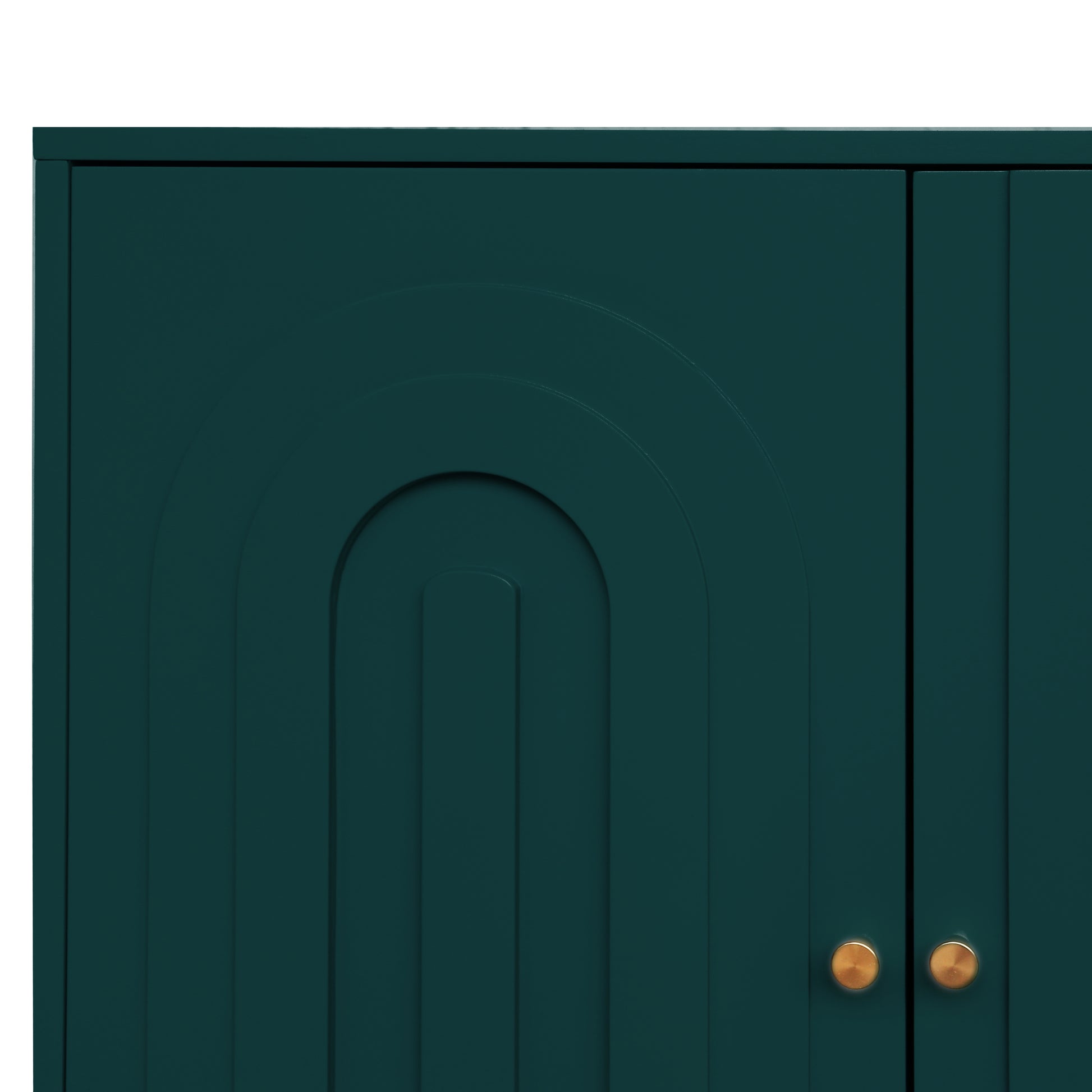 Modern Green Lacquered 4 Door Wooden Cabinet Sideboard Buffet Server Cabinet Storage Cabinet, for Living Room, Entryway, Hallway, Office, Kitchen and Dining Room image 9
