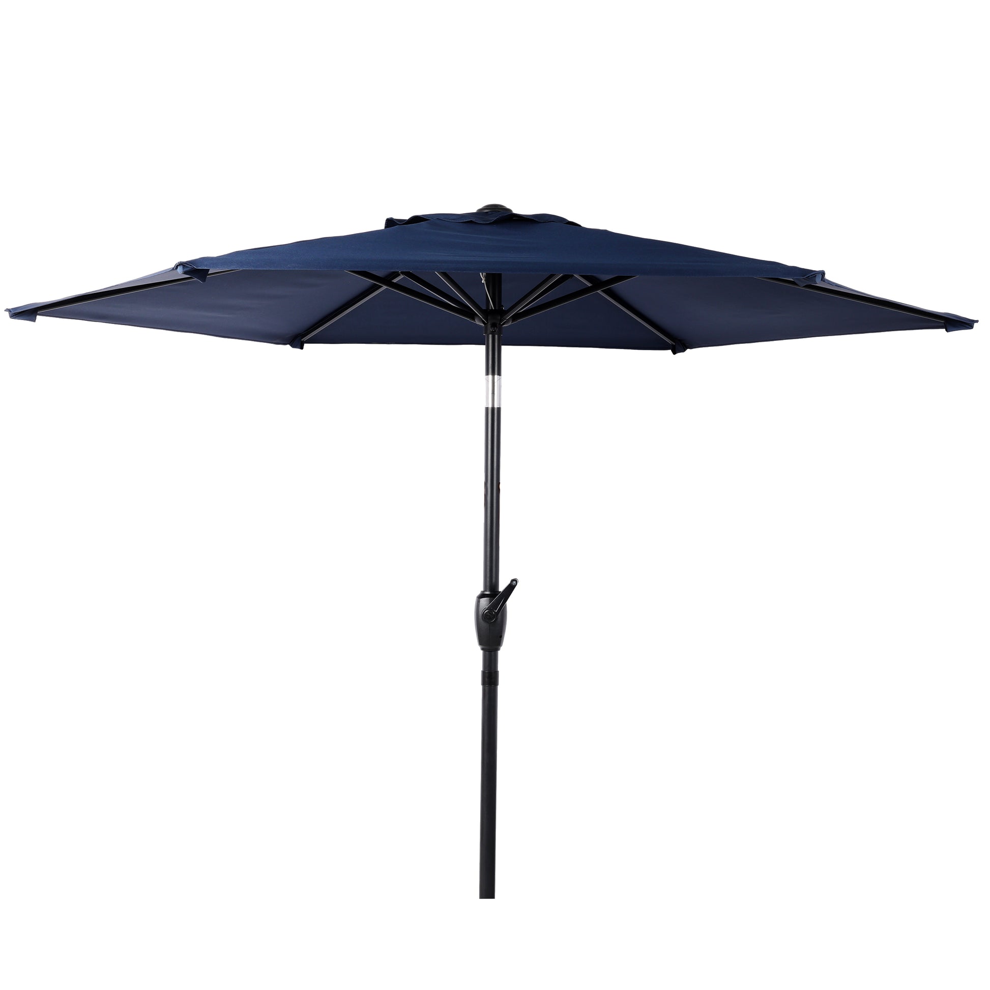 7.5 FT Patio Umbrella, Outdoor Market Yard Umbrella, Sun Shade Umbrella with Push Button Tilt and Crank Mechanism for Garden, Deck, Pool and Backyard, Not Include Umbrella Base, Blue image 3