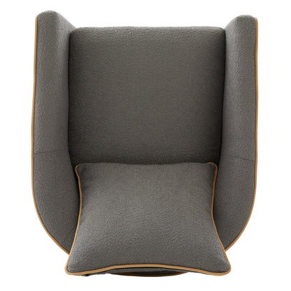 Swivel Accent Chair Upholstered Club Chair Barrel Sofa Chair for Living Room, Reading Corner, and Small Spaces, Light Grey image 11