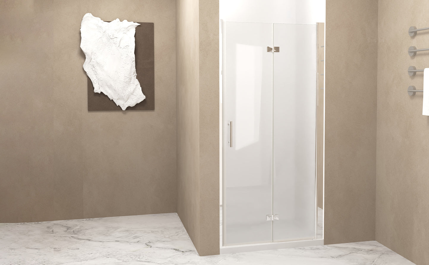 29-28"x 72" Bifold Shower Door, 1/4"(6mm) Tempered Glass, Chrome Aluminum Frame, Explosion Proof Film image 9