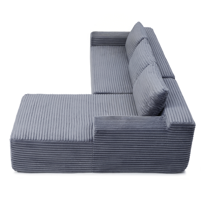 97'' Modular Sectional Sofa, Cloud Sectional Couch with Deep Seat, Modern Modular L-Shape Sofa Couch with Chaise,Upholstered Couches for Living Room Bedroom,No Assembly, Grey image 12