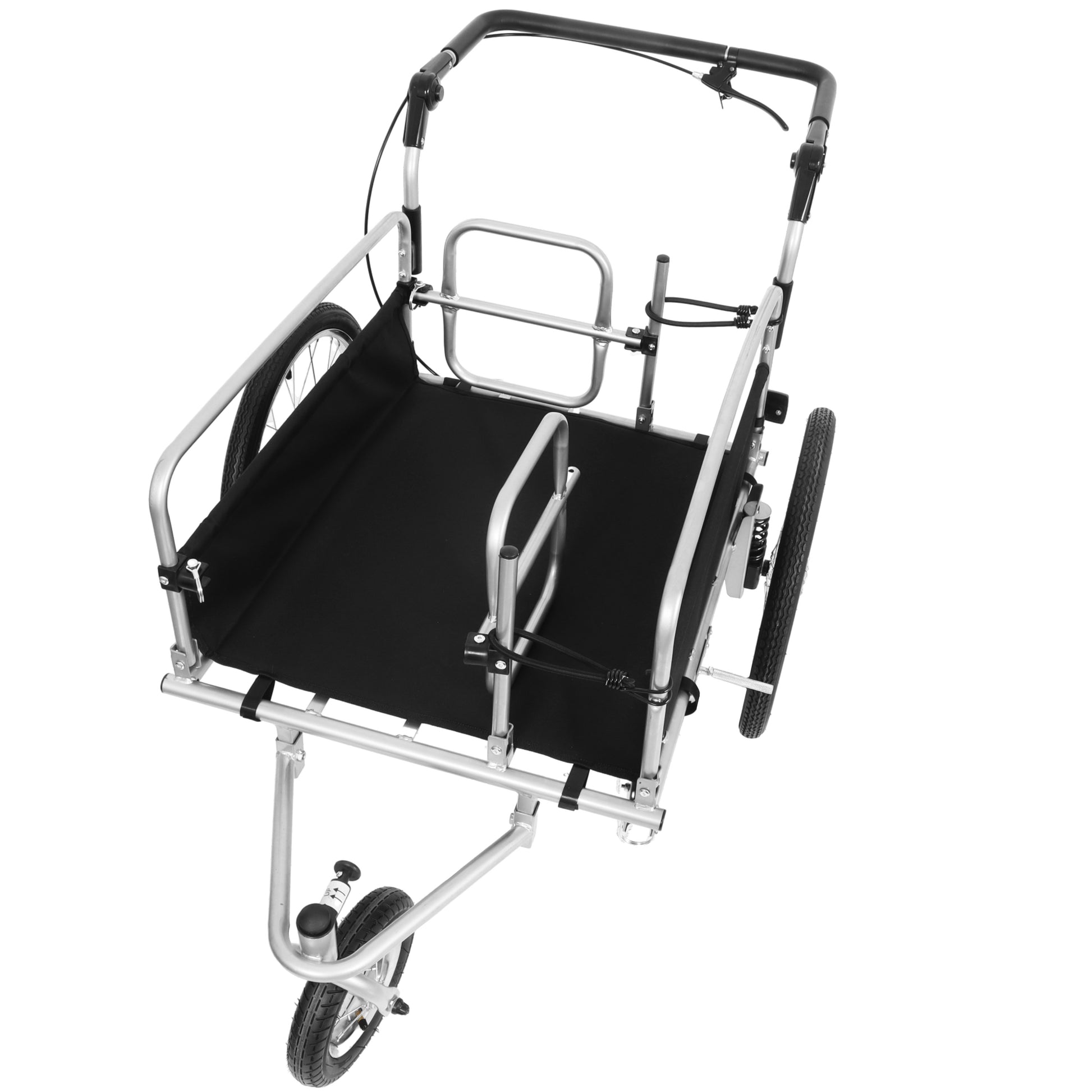 3-in-1 Heavy-Duty Bike Cargo Trailer –Bike Compatible Steel Frame, 110lb Capacity, Convertible Stroller & Pull Cart w/Suspension, 20" Wheels & Accessories image 9
