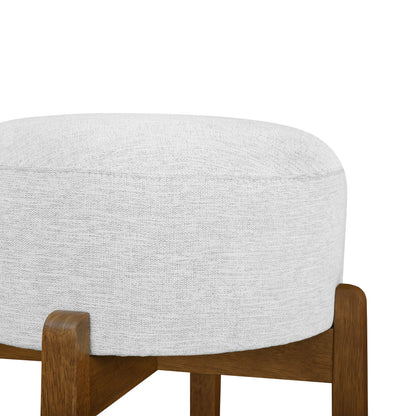 Vera Indoor Wooden Upholstered Barstool, Dark Walnut Finish and Ivory Upholstery, Set of 2 image 9