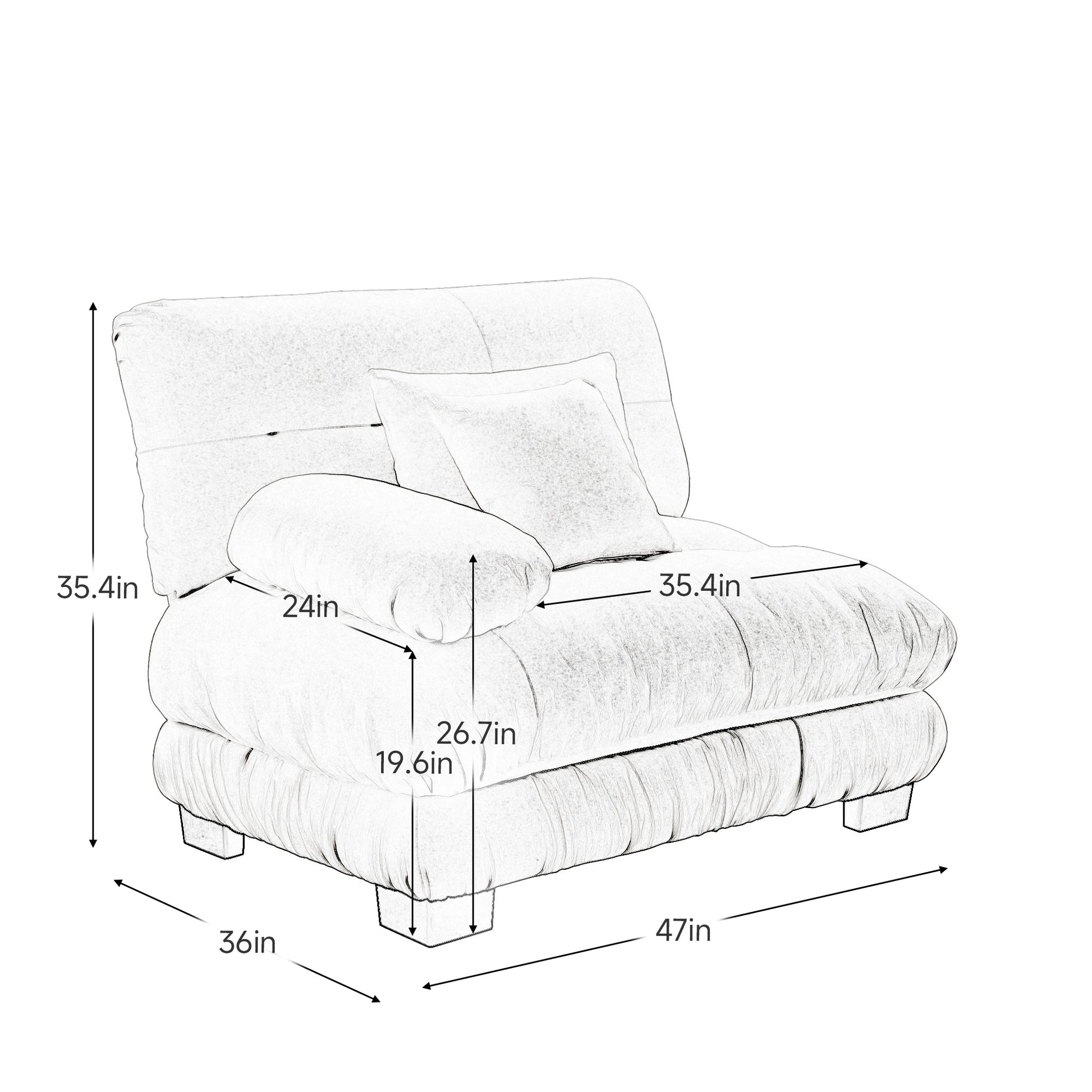 27 Sofa LSF W/2 pillows -White image 8