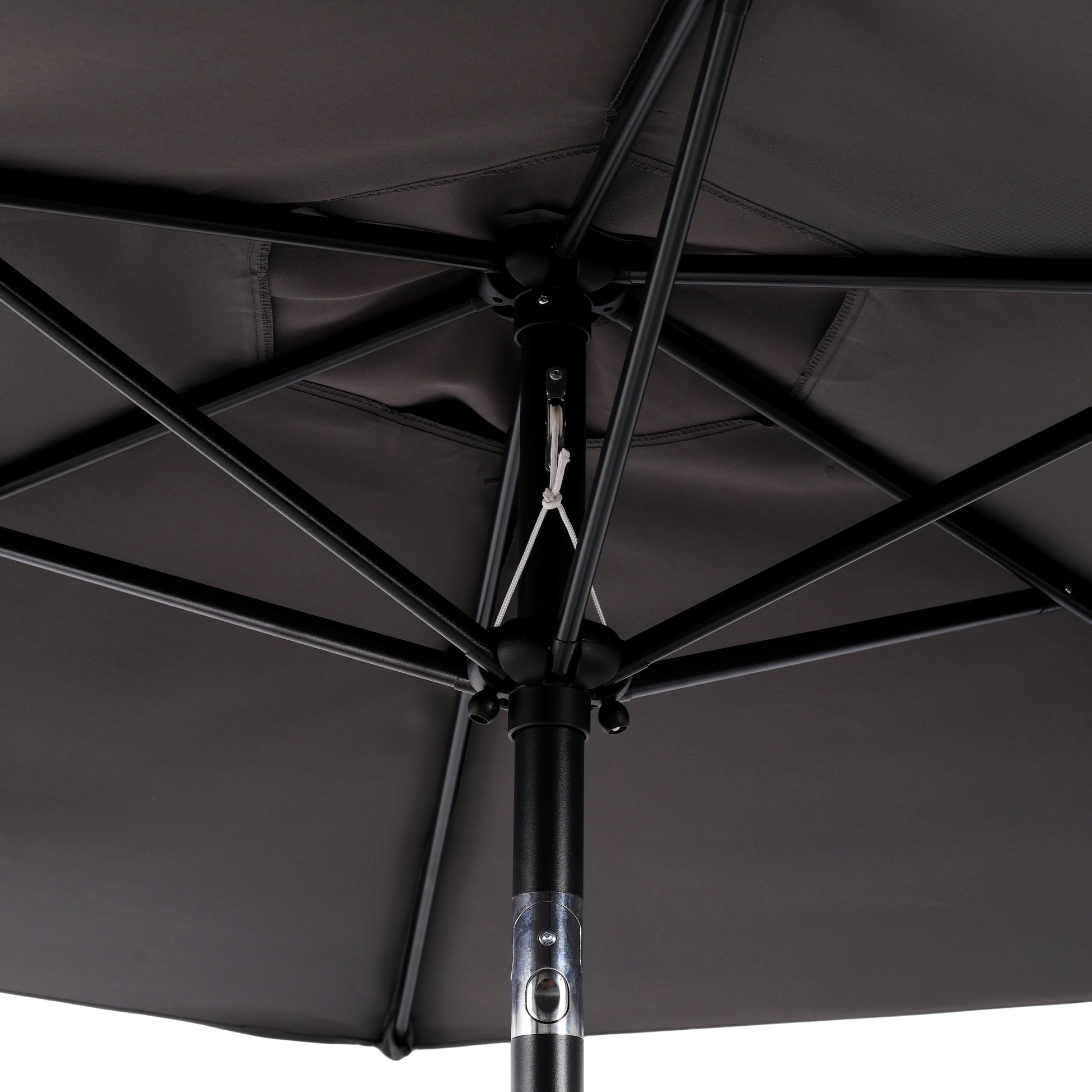 7.5 FT Patio Umbrella, Outdoor Market Yard Umbrella, Sun Shade Umbrella with Push Button Tilt and Crank Mechanism for Garden, Deck, Pool and Backyard, Not Include Umbrella Base, Grey image 10