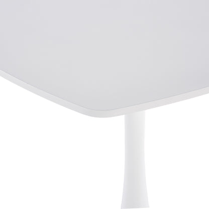 White Square Tulip Table for 2-3 Person, 24" Small Dining Table with Metal Pedestal Base, Modern Kitchen Table for Small Space, Apartment, Bistro, Cafe, Office & Living Room, Matte White MDF Top image 10