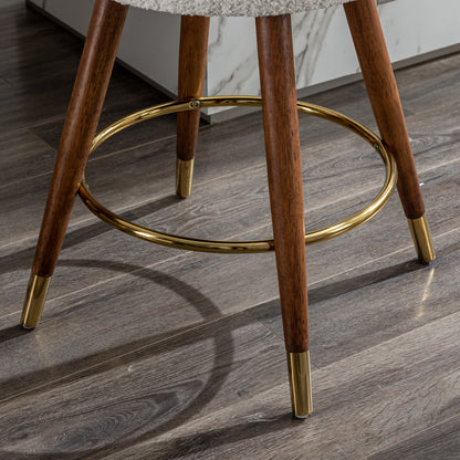 MoMo Boucle Upholstered Counter Height Stool, 360° Swivel image 8