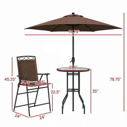 Chic Outdoor Conversation Furniture Set,Patio Conversation Furniture Set,Dining Furniture Set(Not Including umbrella stand) image 8
