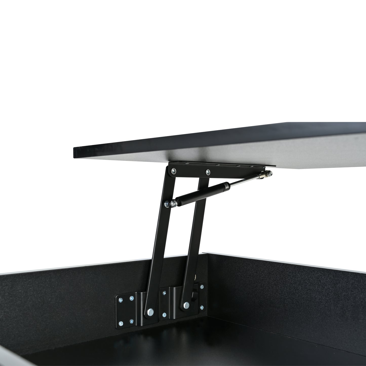 39.3" Lift Top Coffee Table with Hidden Compartment, 2 Storage Drawers and Ajustable LED Lights,Modern Multifunction Coffee Tables for Living Room, Bedroom,Office(Black) image 3