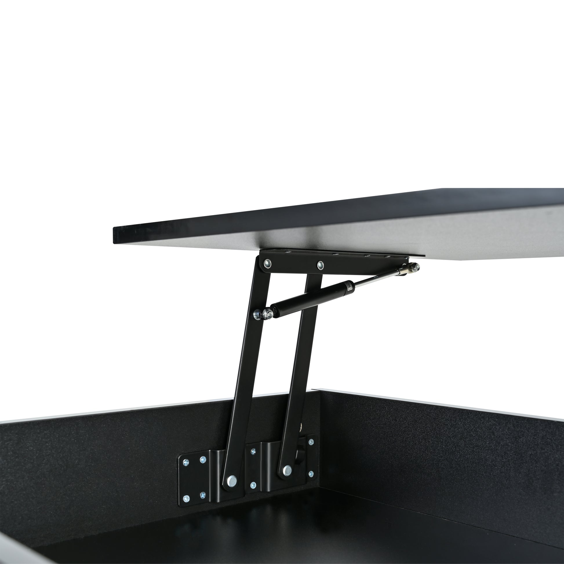 39.3" Lift Top Coffee Table with Hidden Compartment, 2 Storage Drawers and Ajustable LED Lights,Modern Multifunction Coffee Tables for Living Room, Bedroom,Office(Black) image 3