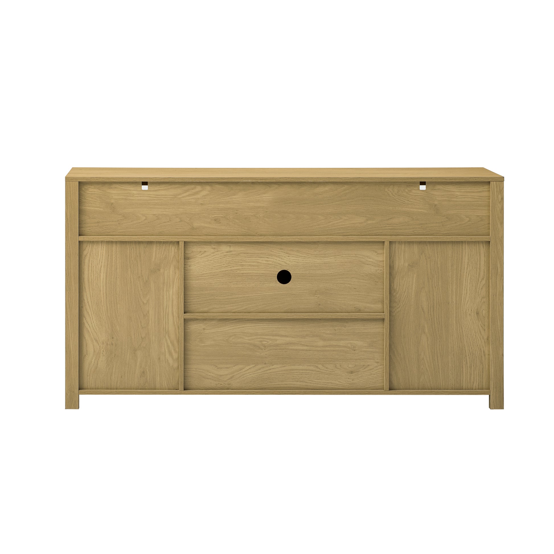 U_STYLE 59.3''Sideboard with Sliding Barn Door and Mesh Panels,Farmhouse Buffet with Open Storage,Suitable for Living Room, Hallway, Balcony,Kitchen, Office image 10