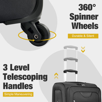 Softside Luggage Expandable 3 Piece Set Suitcase with Duffel Bag Upright Spinner Softshell Lightweight Luggage Travel Set-22/26/30 IN image 5