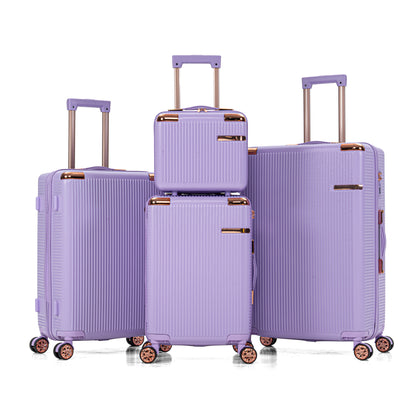 4-piece hard luggage, 360 ° dual rotating four-wheel luggage, password lock, lightweight universal wheel luggage, portable luggage. image 1