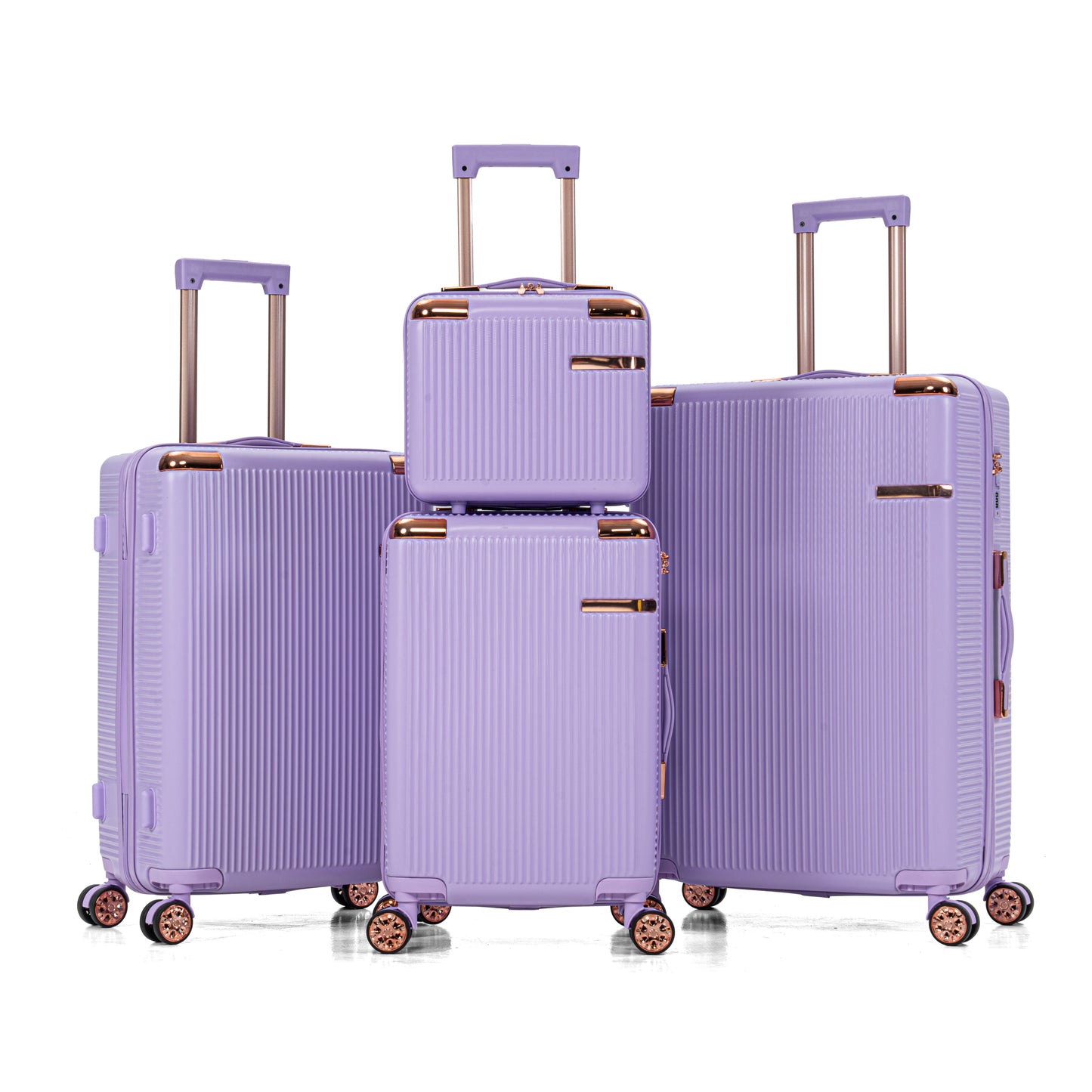 4-piece hard luggage, 360 ° dual rotating four-wheel luggage, password lock, lightweight universal wheel luggage, portable luggage. image 1