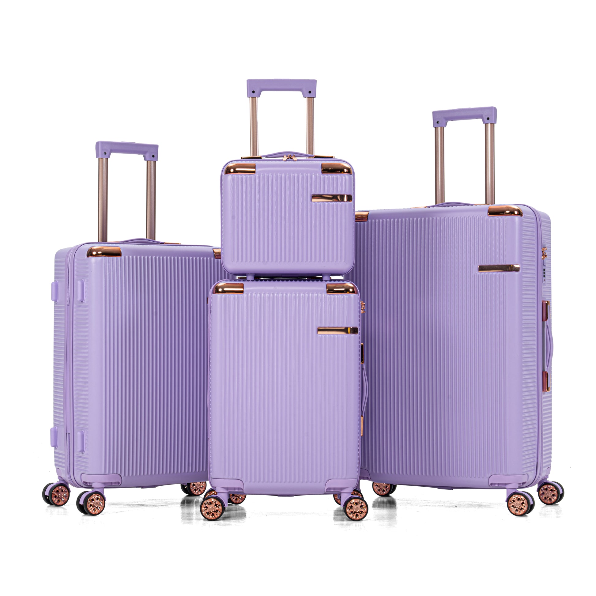 4-piece hard luggage, 360 ° dual rotating four-wheel luggage, password lock, lightweight universal wheel luggage, portable luggage. image 1