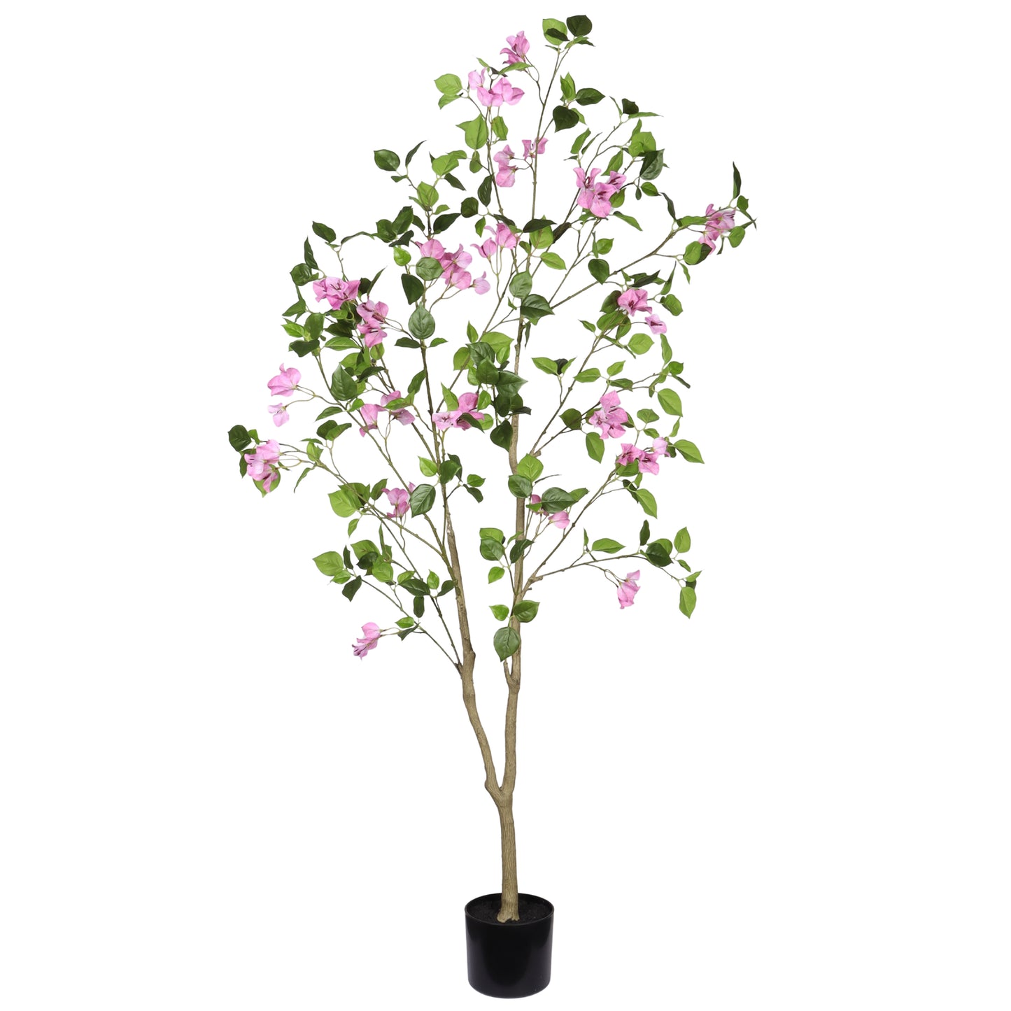 5FT Artificial Bougainvillea Tree with Black Plastic Pot, Realistic Fake Flowering Tree for Indoor Home Office Decor, Potted Faux Plant, 1pc/set image 4