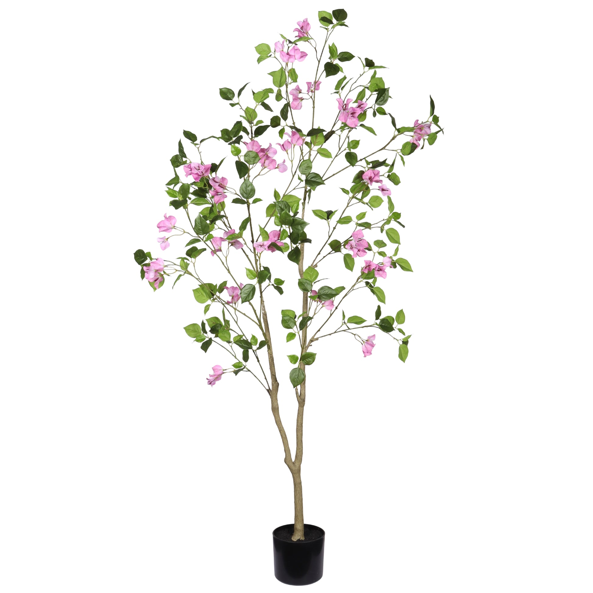 5FT Artificial Bougainvillea Tree with Black Plastic Pot, Realistic Fake Flowering Tree for Indoor Home Office Decor, Potted Faux Plant, 1pc/set image 4