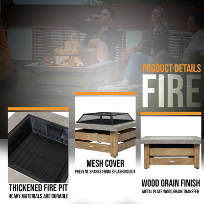 34-inch Iron Fire Pit Table Wood-burning stove image 7