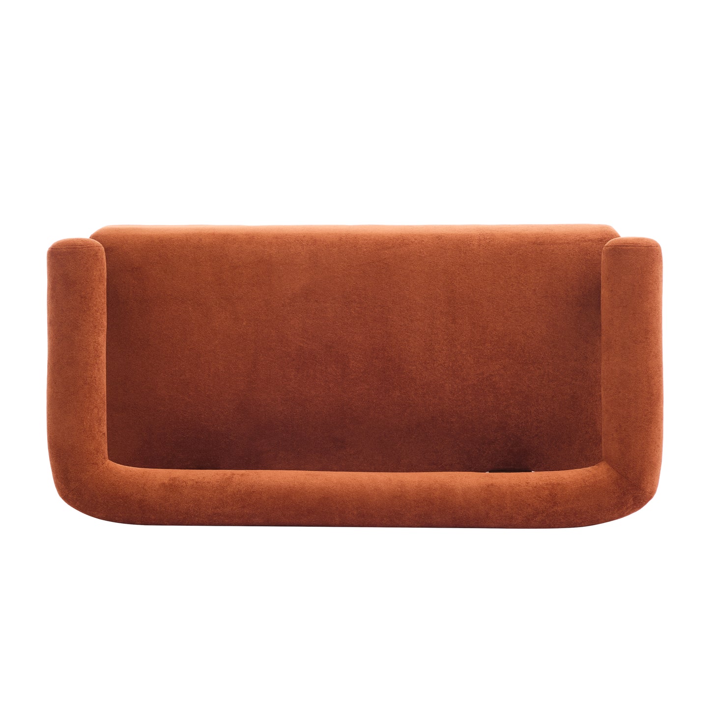 Round armrest loveseat(Dark orange+Brown) image 6