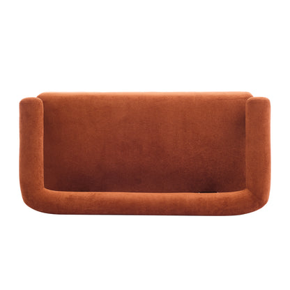 Round armrest loveseat(Dark orange+Brown) image 6