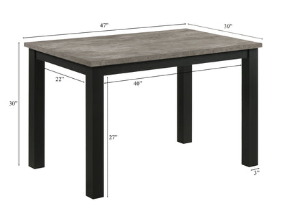 1pc Faux-concrete Top Finish Rectangular Dining Table Wooden Dining Room Furniture Modern Contemporary Black Charcoal Finish image 2